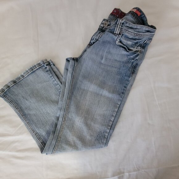 Bongo Jeans Faded Blue Low Rise Flirty Boot Cut Size 13 Womens Juniors - Picture 15 of 15